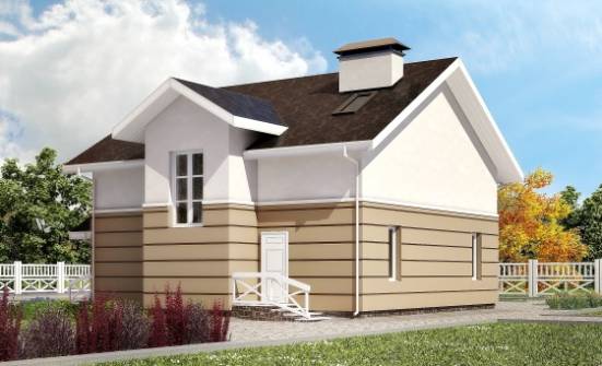 155-009-П Проект двухэтажного дома мансардой, скромный загородный дом из теплоблока Вологда | Проекты домов от House Expert