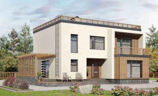 215-002-Л Проект двухэтажного дома, простой коттедж из газобетона Тотьма | Проекты домов от House Expert