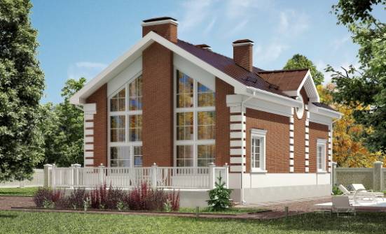160-009-П Проект двухэтажного дома мансардный этаж, небольшой коттедж из пеноблока Вологда | Проекты домов от House Expert