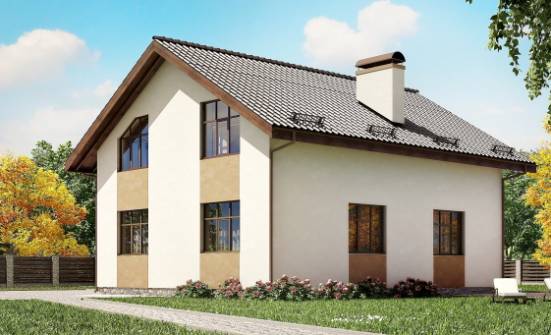 170-002-П Проект двухэтажного дома с мансардным этажом, бюджетный домик из газобетона Череповец | Проекты домов от House Expert