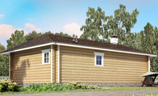 095-001-Л Проект одноэтажного дома, экономичный коттедж из дерева Тотьма | Проекты домов от House Expert