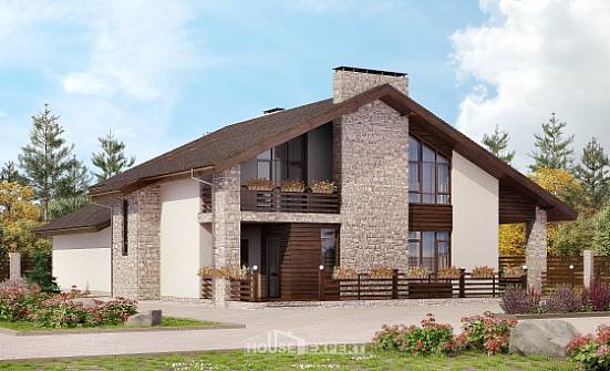 480-001-Л Проект трехэтажного дома с мансардой, красивый дом из пеноблока Тотьма | Проекты домов от House Expert