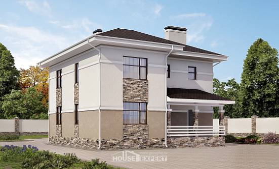 150-014-П Проект двухэтажного дома, недорогой загородный дом из газосиликатных блоков Устюжна | Проекты домов от House Expert