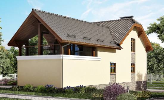 255-003-П Проект трехэтажного дома с мансардой, гараж, уютный дом из газобетона Великий Устюг | Проекты домов от House Expert