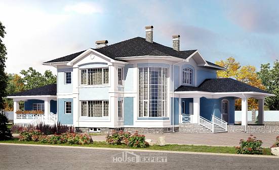 620-001-П Проект трехэтажного дома и гаражом, классический загородный дом из газобетона Бабаево | Проекты домов от House Expert