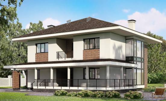 275-002-П Проект двухэтажного дома, гараж, большой коттедж из кирпича Великий Устюг | Проекты домов от House Expert