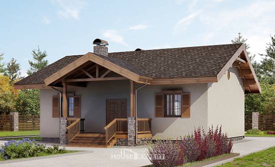 090-002-Л Проект одноэтажного дома, красивый коттедж из кирпича Череповец | Проекты домов от House Expert