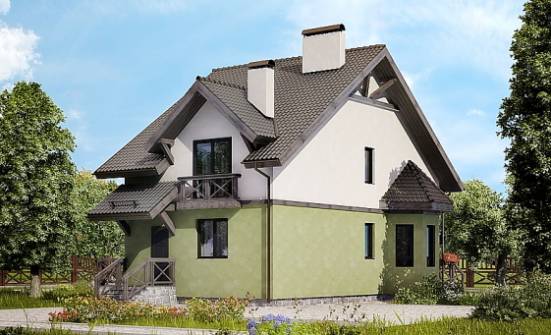 120-003-П Проект двухэтажного дома мансардой, современный домик из пеноблока Бабаево | Проекты домов от House Expert