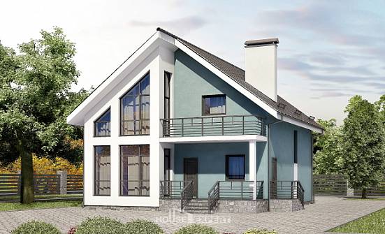 170-006-П Проект двухэтажного дома мансардой, классический коттедж из арболита Великий Устюг | Проекты домов от House Expert