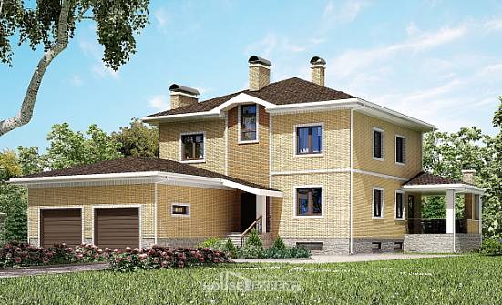 350-002-Л Проект трехэтажного дома, гараж, классический загородный дом из кирпича Вологда | Проекты домов от House Expert