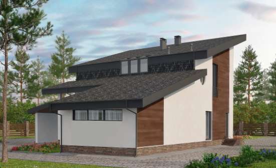 230-001-П Проект двухэтажного дома с мансардой, уютный загородный дом из кирпича Бабаево | Проекты домов от House Expert