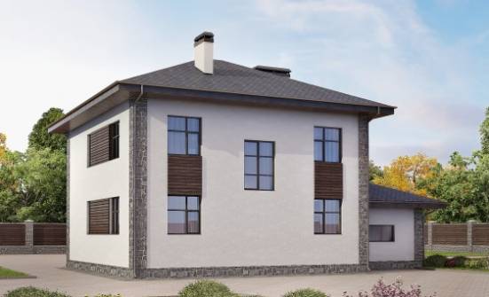 185-004-Л Проект двухэтажного дома и гаражом, классический коттедж из поризованных блоков Тотьма | Проекты домов от House Expert