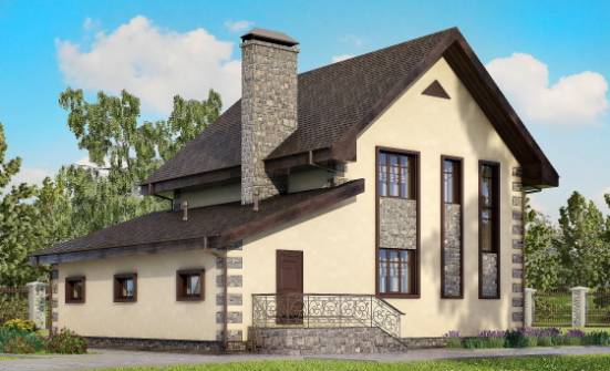 160-004-П Проект двухэтажного дома и гаражом, простой дом из твинблока Вологда | Проекты домов от House Expert