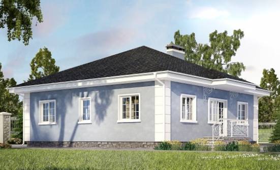 100-001-П Проект одноэтажного дома, простой домик из газосиликатных блоков Череповец | Проекты одноэтажных домов от House Expert