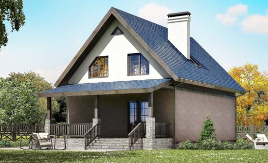 130-003-П Проект двухэтажного дома мансардой, доступный дом из блока Вологда | Проекты домов от House Expert