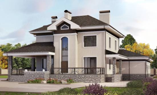 365-001-Л Проект трехэтажного дома и гаражом, просторный дом из кирпича Бабаево | Проекты домов от House Expert