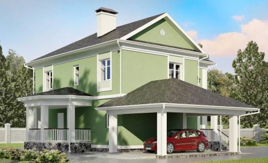 170-001-Л Проект двухэтажного дома, гараж, доступный домик из керамзитобетонных блоков Тотьма | Проекты домов от House Expert