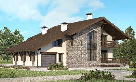 280-001-П Проект двухэтажного дома с мансардой и гаражом, классический домик из кирпича Бабаево | Проекты домов от House Expert