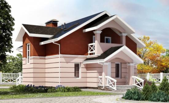 155-009-Л Проект двухэтажного дома мансардный этаж, бюджетный загородный дом из блока Вологда | Проекты домов от House Expert