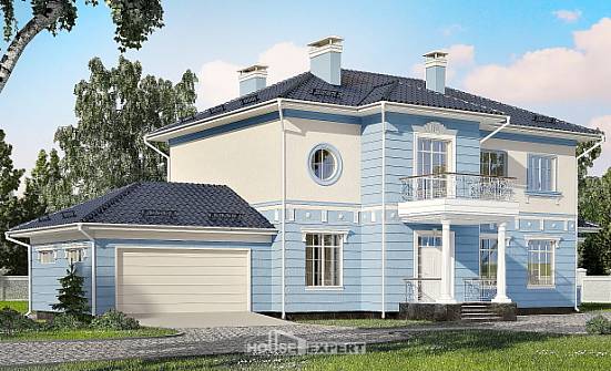 285-003-Л Проект двухэтажного дома, гараж, красивый домик из кирпича Бабаево | Проекты домов от House Expert