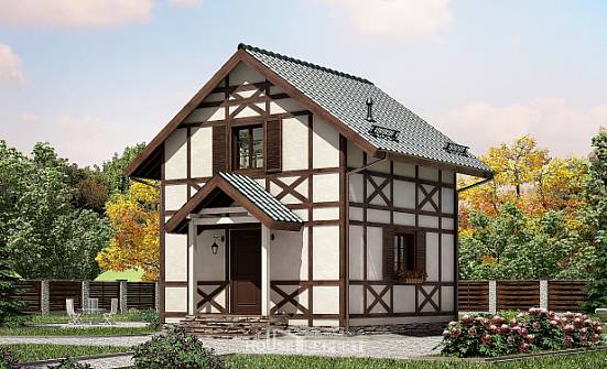 060-002-П Проект двухэтажного дома мансардный этаж, эконом дом из дерева Тотьма | Проекты домов от House Expert