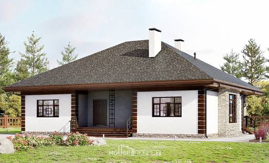 135-003-П Проект одноэтажного дома, классический домик из керамзитобетонных блоков Великий Устюг | Проекты домов от House Expert
