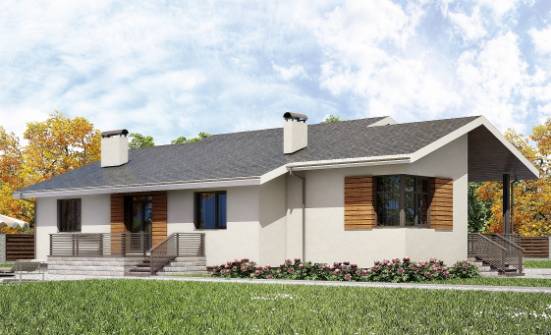 135-002-П Проект одноэтажного дома, гараж, классический домик из поризованных блоков Тотьма | Проекты домов от House Expert
