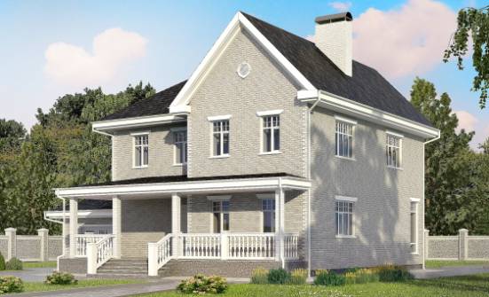 190-001-Л Проект двухэтажного дома, гараж, средний загородный дом из кирпича Великий Устюг | Проекты домов от House Expert