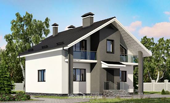 150-005-Л Проект двухэтажного дома с мансардой, компактный домик из арболита Бабаево | Проекты домов от House Expert