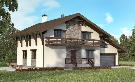 280-001-П Проект двухэтажного дома с мансардой и гаражом, классический домик из кирпича Бабаево | Проекты домов от House Expert