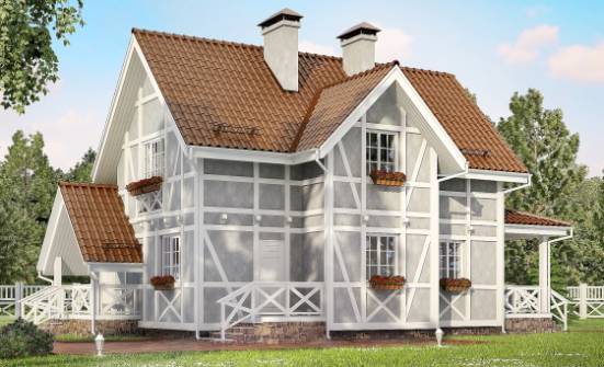 160-003-Л Проект двухэтажного дома с мансардным этажом, доступный домик из арболита Устюжна | Проекты домов от House Expert