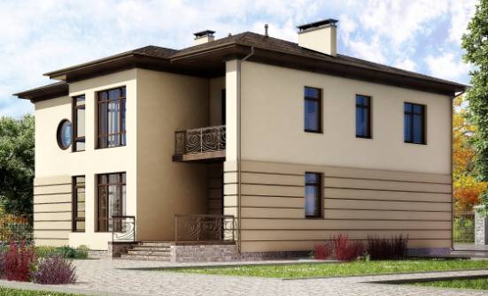 300-006-П Проект двухэтажного дома и гаражом, современный домик из кирпича Великий Устюг | Проекты домов от House Expert