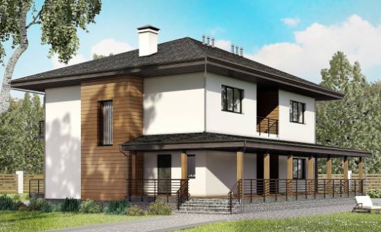 245-001-П Проект двухэтажного дома, современный коттедж из блока Устюжна | Проекты домов от House Expert