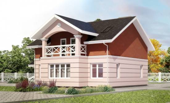 155-009-Л Проект двухэтажного дома мансардный этаж, бюджетный загородный дом из блока Вологда | Проекты домов от House Expert