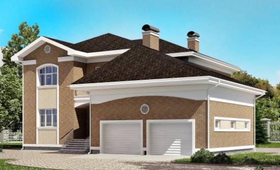 335-002-П Проект двухэтажного дома и гаражом, просторный коттедж из кирпича Устюжна | Проекты домов от House Expert