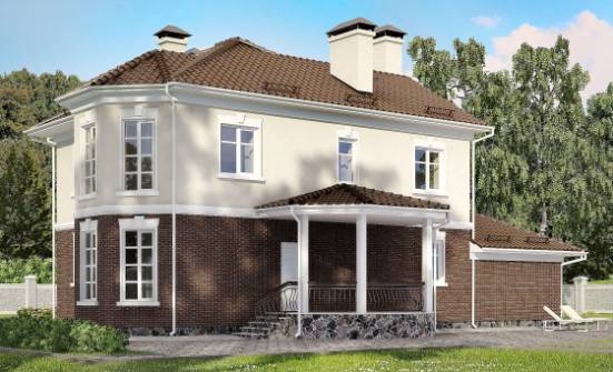 190-002-Л Проект двухэтажного дома, гараж, красивый домик из твинблока Великий Устюг | Проекты домов от House Expert