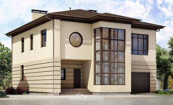 300-006-П Проект двухэтажного дома и гаражом, современный домик из кирпича Великий Устюг | Проекты домов от House Expert