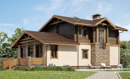 170-004-П Проект двухэтажного дома мансардой и гаражом, доступный загородный дом из теплоблока из дерева Тотьма | Проекты домов от House Expert