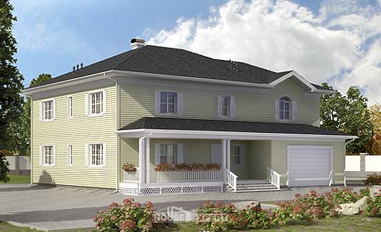 410-002-Л Проект двухэтажного дома, гараж, современный домик из арболита Великий Устюг | Проекты домов от House Expert