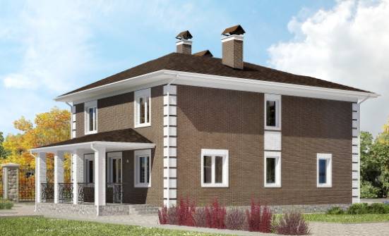 185-002-П Проект двухэтажного дома, скромный загородный дом из бризолита Бабаево | Проекты домов от House Expert