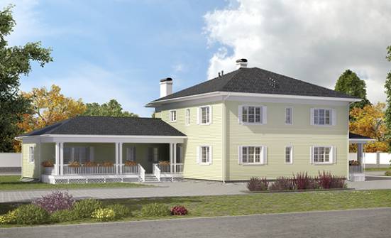 410-002-Л Проект двухэтажного дома, гараж, современный домик из арболита Великий Устюг | Проекты домов от House Expert