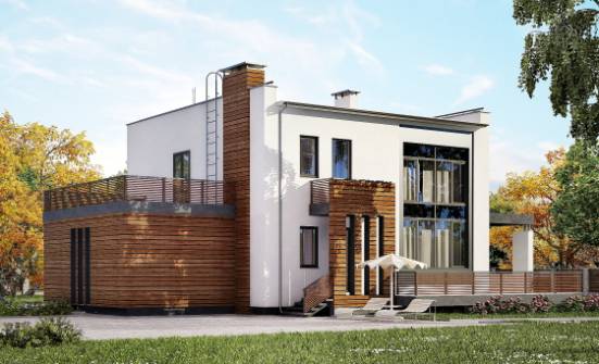220-003-П Проект двухэтажного дома, гараж, уютный загородный дом из твинблока Череповец | Проекты домов от House Expert