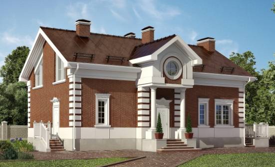 160-009-П Проект двухэтажного дома мансардный этаж, небольшой коттедж из пеноблока Вологда | Проекты домов от House Expert