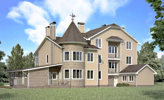 555-001-Л Проект трехэтажного дома мансардный этаж, гараж, красивый домик из бризолита Тотьма | Проекты домов от House Expert