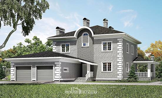 245-004-Л Проект двухэтажного дома и гаражом, современный коттедж из кирпича Вологда | Проекты домов от House Expert