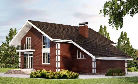 180-001-Л Проект двухэтажного дома с мансардой и гаражом, современный домик из газосиликатных блоков Вытегра | Проекты домов от House Expert
