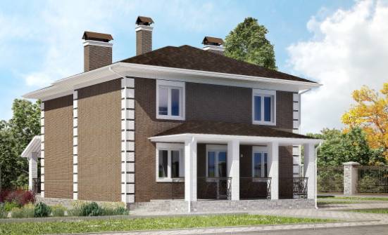 185-002-П Проект двухэтажного дома, скромный загородный дом из бризолита Бабаево | Проекты домов от House Expert