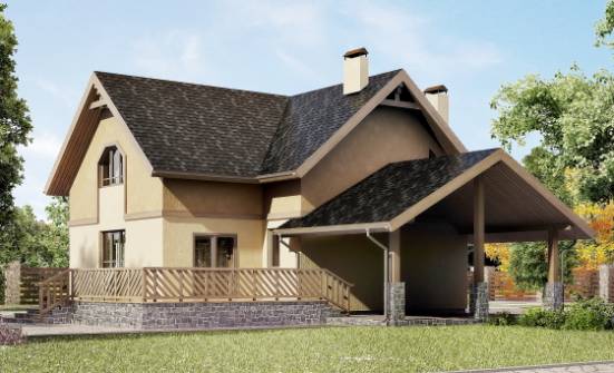 150-011-Л Проект двухэтажного дома мансардой, гараж, доступный дом из газобетона Вытегра | Проекты домов от House Expert