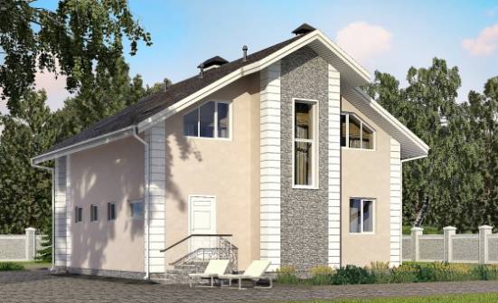 150-002-П Проект двухэтажного дома с мансардой, гараж, компактный дом из блока Устюжна | Проекты домов от House Expert