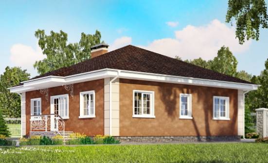 100-001-Л Проект одноэтажного дома, скромный дом из бризолита Устюжна | Проекты домов от House Expert